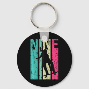 9th Birthday Skater Girl Skateboarding Skating 9 Y Key Ring