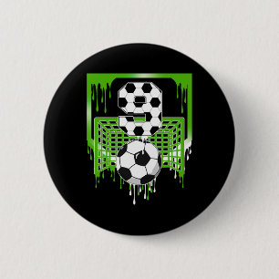 9th Birthday Soccer Ice Cream Drip 9 Year Old Part 6 Cm Round Badge