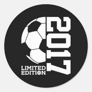 9th Birthday Soccer Limited Edition 2017 Classic Round Sticker
