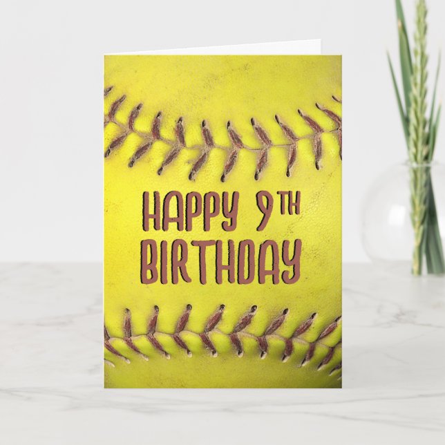9th Birthday Softball Card (Front)