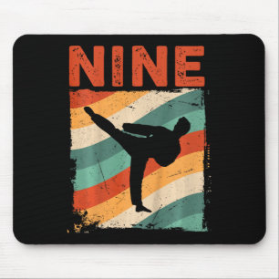 9th Birthday Taekwondo Fighter 9 Year Old Girls Bo Mouse Pad