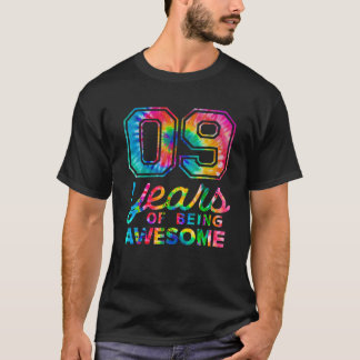 9th Birthday Tie Dye 9 Years Old Awesome Men Women T-Shirt
