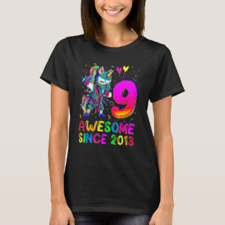 9th Birthday  Unicorn Dabbing 9 Year Old Boys T-Shirt