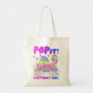 9th Birthday Unicorn Fidget Pop It Birthday Girl 9 Tote Bag