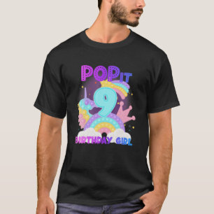 9Th Birthday Unicorn Fidget Pop It Birthday Girl K T-Shirt