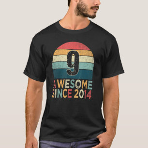 9th Birthday Vintage Retro 9 Years Old Awesome Sin T-Shirt
