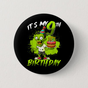 9th Birthday Zombie 9 Years Old Happy Halloween 6 Cm Round Badge