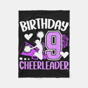 9th Cheer Birthday Party 9 Year Old Cheerleader _1 Fleece Blanket