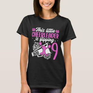 9th Cheer Birthday Party Nine Year Old Cheerleader T-Shirt