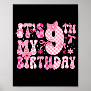 9th Coquette Themed Birthday Nine Year Old Girl Co Poster