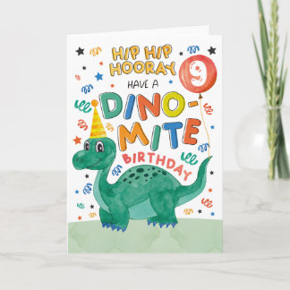 9th Dinosaur Birthday Card | Printable Dinosaur