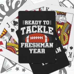 9th Grade Football Ready To Tackle Back to School Playing Cards