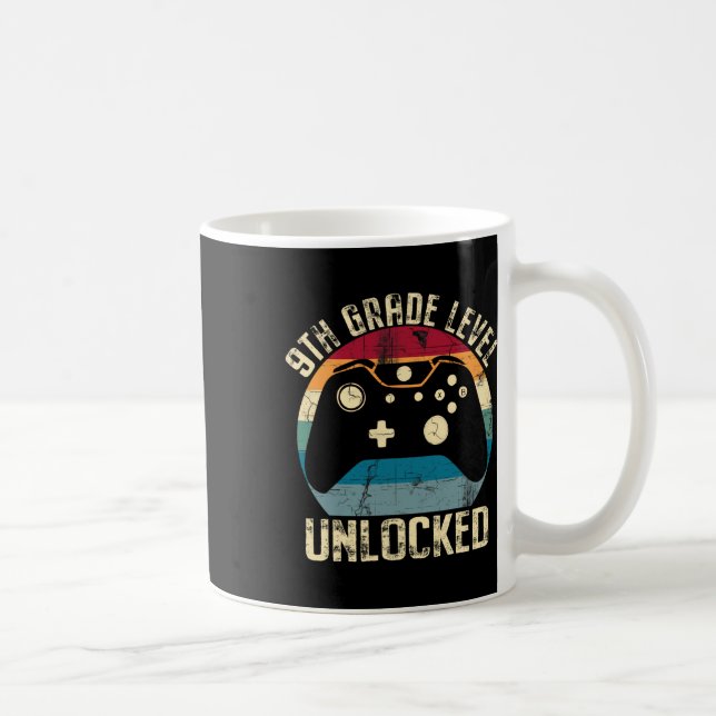 9th Grade Level Unlocked Back To School First Day  Coffee Mug (Right)