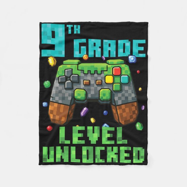 9th Grade Level Unlocked Gamer Controller Ck To Sc Fleece Blanket (Front)