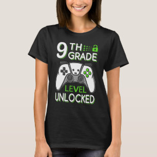9th Grade Level Unlocked VideoGame Gamer Back to S T-Shirt