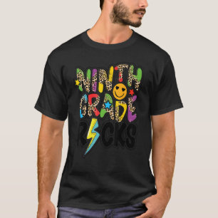 9th Grade Rocks Leopard Back To School T-Shirt