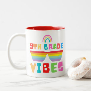 9th Grade Vibes Back To School Teacher & Student Two-Tone Coffee Mug