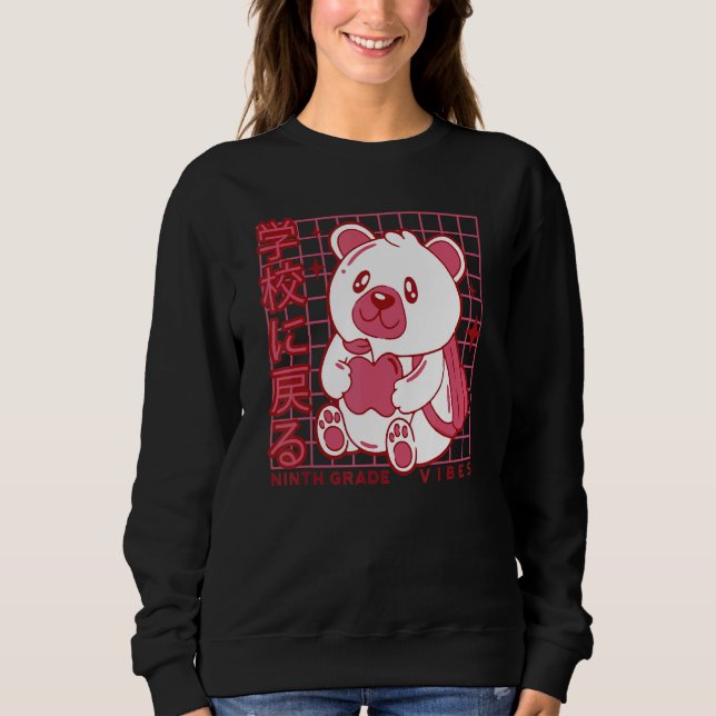 9th Grade Vibes Back to School Teddy Bear Japanese Sweatshirt (Front)