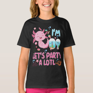 9th I'm 9 Birthday Girl Axolotl Lover Gifts T-Shirt