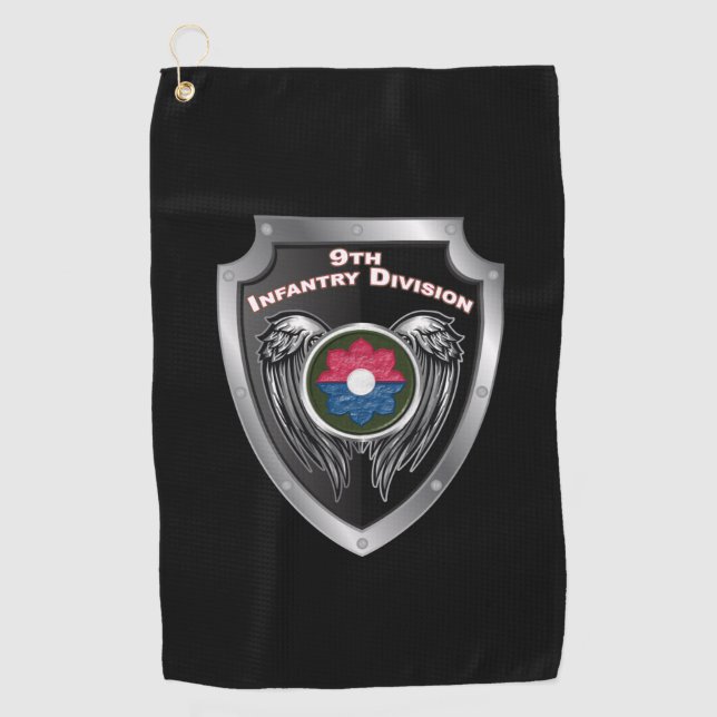 9th Infantry Division Custom Shield Golf Towel (Front)