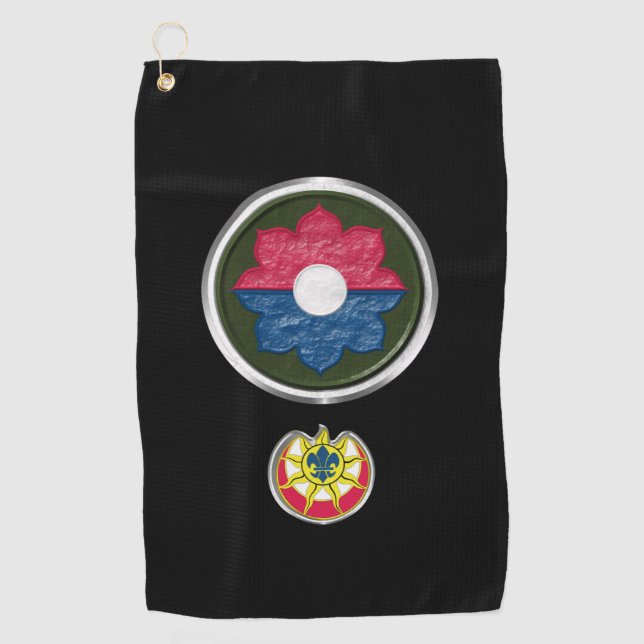 9th Infantry Division Customised Patch & Insignia Golf Towel (Front)