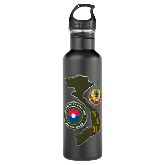 9th Infantry Division Vietnam Veteran 710 Ml Water Bottle (Front)