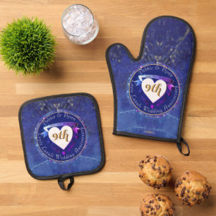 9th Lapis Anniversary Oven Mitt & Pot Holder Set