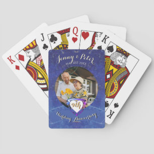9th Lapis Photo Wedding Anniversary  Playing Cards