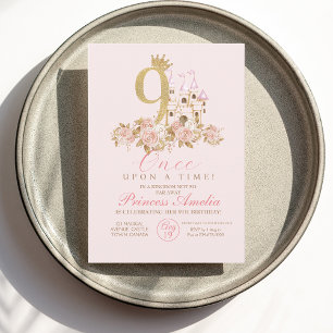 9th Little Princess Birthday  Invitation