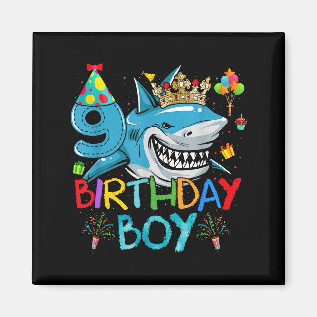 9th Ocean Theme Party 9 Years Old For Boy Magnet (Front)
