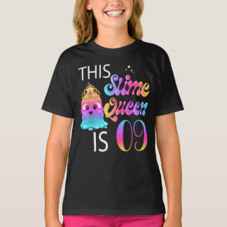 9th Slime Queen Birthday Gifts for Girls T-Shirt