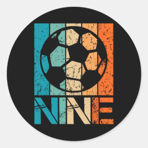 9th Soccer Birthday 9 Year Old 9yr Boys Girl Birth Classic Round Sticker