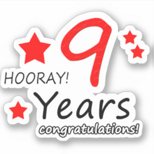 9th Wedding anniversary - 9 years Birthday Sticker