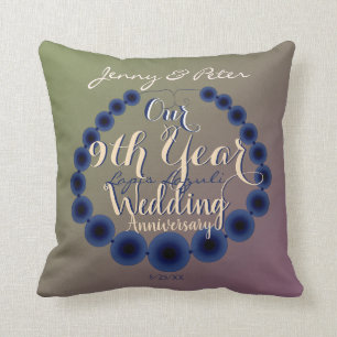 9th Wedding Anniversary Lapis Lazuli Cushion