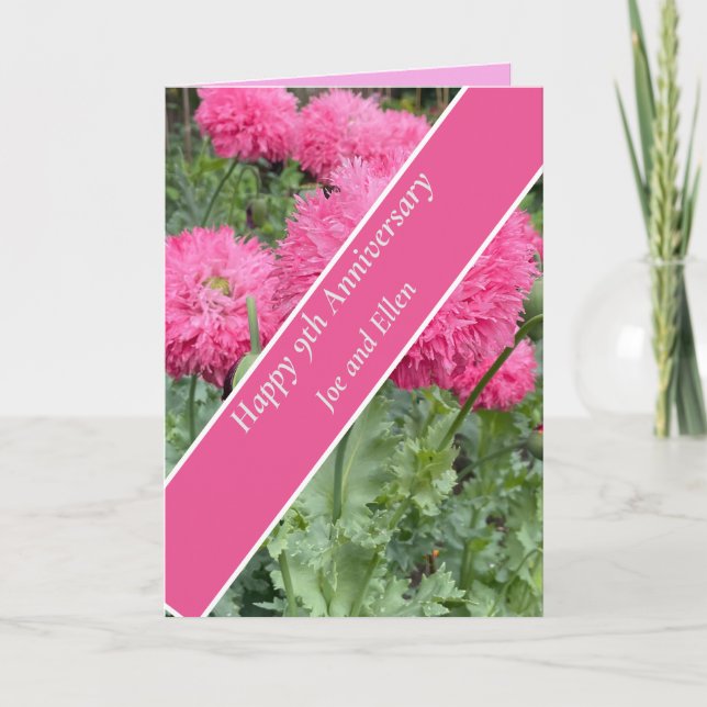 9th Wedding Anniversary, Poppy Card (Front)