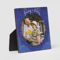 9th Wedding Anniversary Round Lapis Lazuli Frame