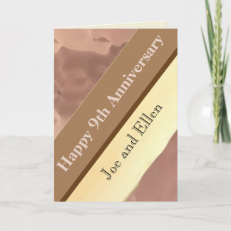 9th Wedding Anniversary, Willow and Copper  Card