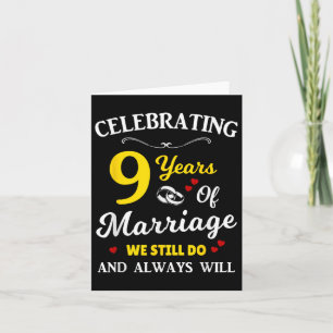 9th Year Wedding Anniversary  Card