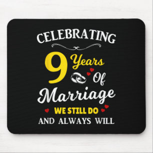 9th Year Wedding Anniversary Mouse Pad
