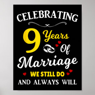 9th Year Wedding Anniversary  Poster