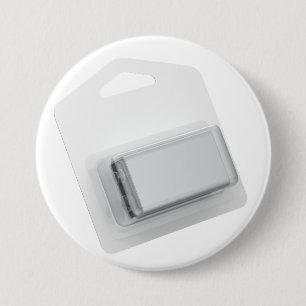 9V battery in blister pack 7.5 Cm Round Badge