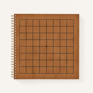 9x9 Goban for Puzzles & Games Customisable (brown) Notebook