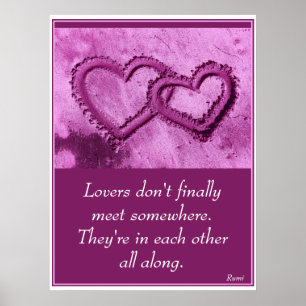 A01 Linked Hearts in Sand.Print.1 Poster