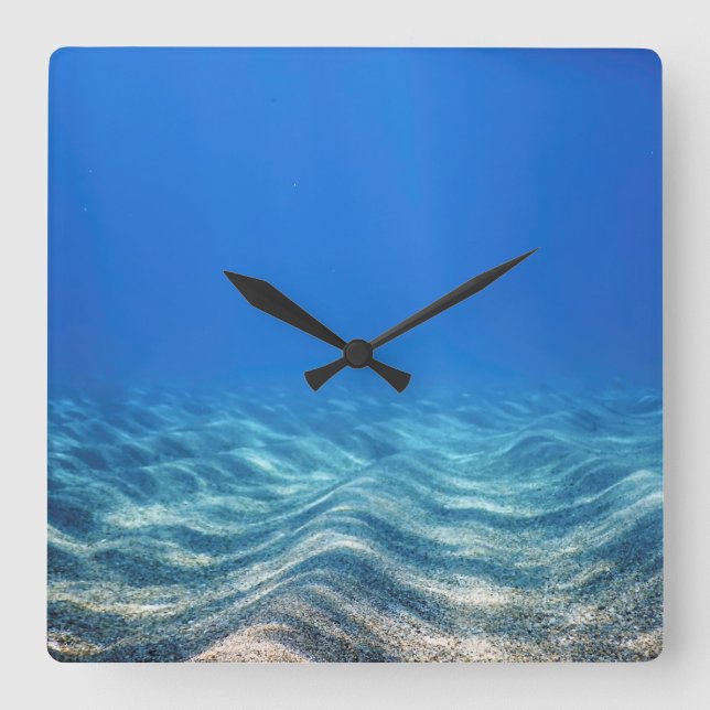 A03 DSCN5636Underwater Blue Ocean Square Wall Clock (Front)