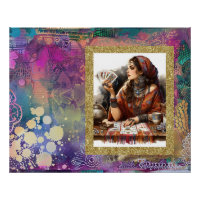 *~* A100 . Boho Gypsy Woman Psychic Card Reader