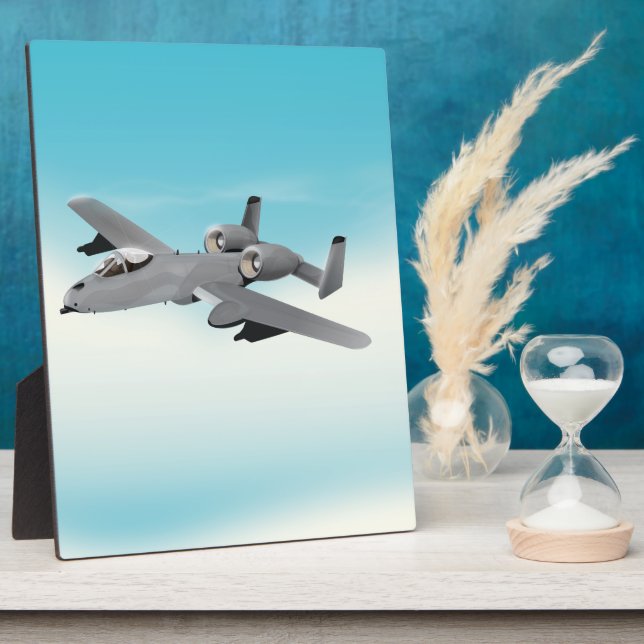 A10 Military Plane Illustration Plaque (Side)