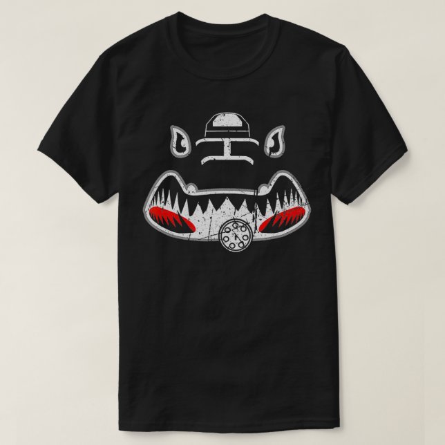 A10 Thunderbolt II Warthog Nose Art Shark Mouth Vu T-Shirt (Design Front)