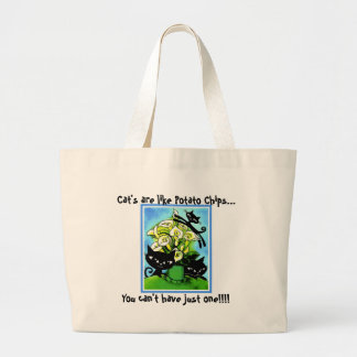 a1alilycats2, Cat's are like Potato Chips..., Y... Large Tote Bag