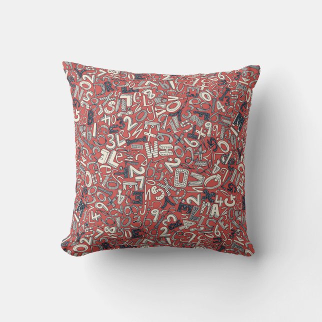 A1B2C3 coral red Cushion (Front)
