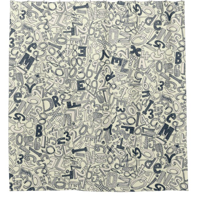 A1B2C3 indigo ivory Shower Curtain (Front)